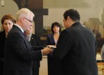 Predsjednik RH prof. dr. sc. Ivo Josipović dodjeljuje odlikovanje Red hrvatskog pletera Željku Heimeru (foto: Ured predsjednika)
