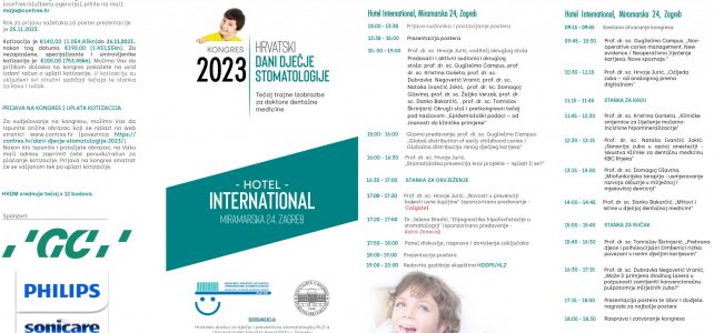 Hrvatski dani dječje stomatologije 2023 održat će se 01.12. do 02.12.2023