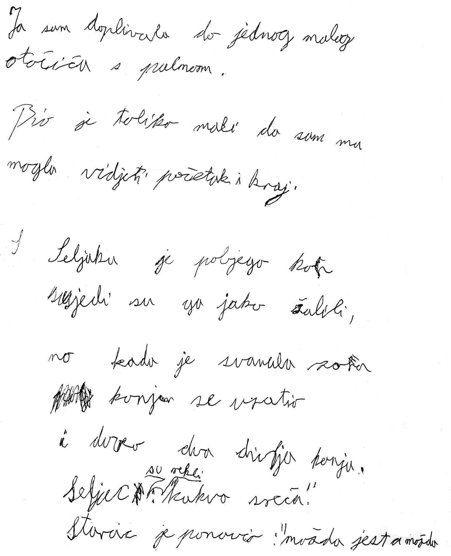 djevojčica, 6.razred, diktat, nakon 1,5 godina terapije