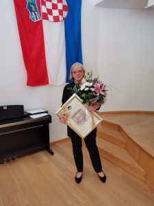 Dobitnica Nagrade "Vanda Milčetić", gospođa Jasminka Štimac