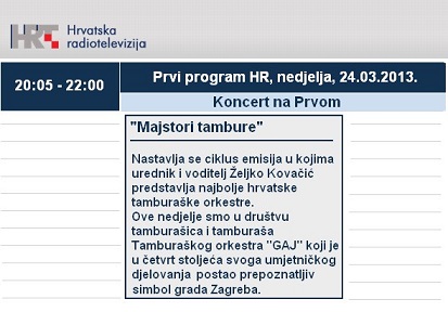 Emisija Majstori tambure